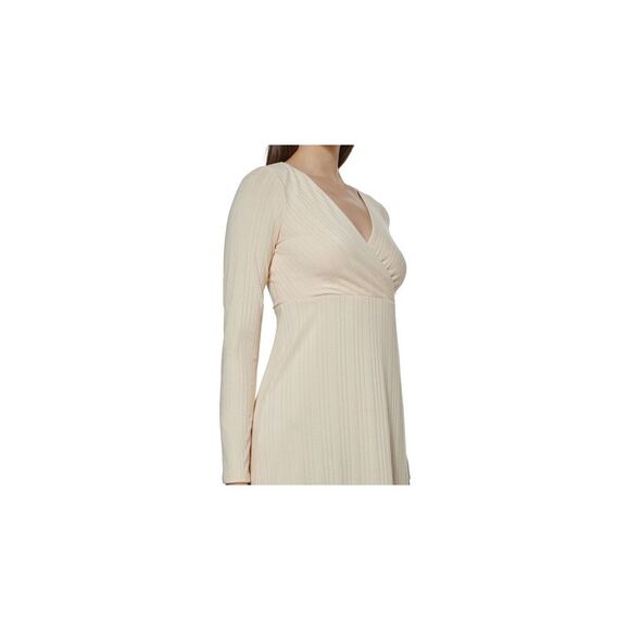 NWT KENSIE DRESSES Womens Beige Knit Long Sleeve Below The Knee A-Line Dress XS - Picture 3 of 5